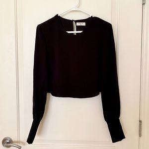 NWT Babaton Black Long Sleeve Crop Top